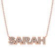 Diamond Block Font Name Pendant Necklace 14K Rose Gold