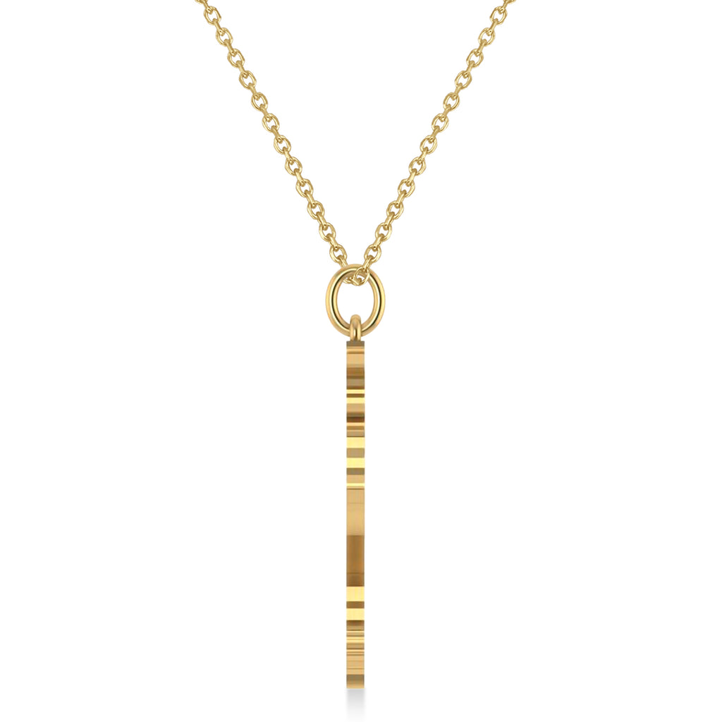 Map of Italy Pendant Necklace 14K Yellow Gold