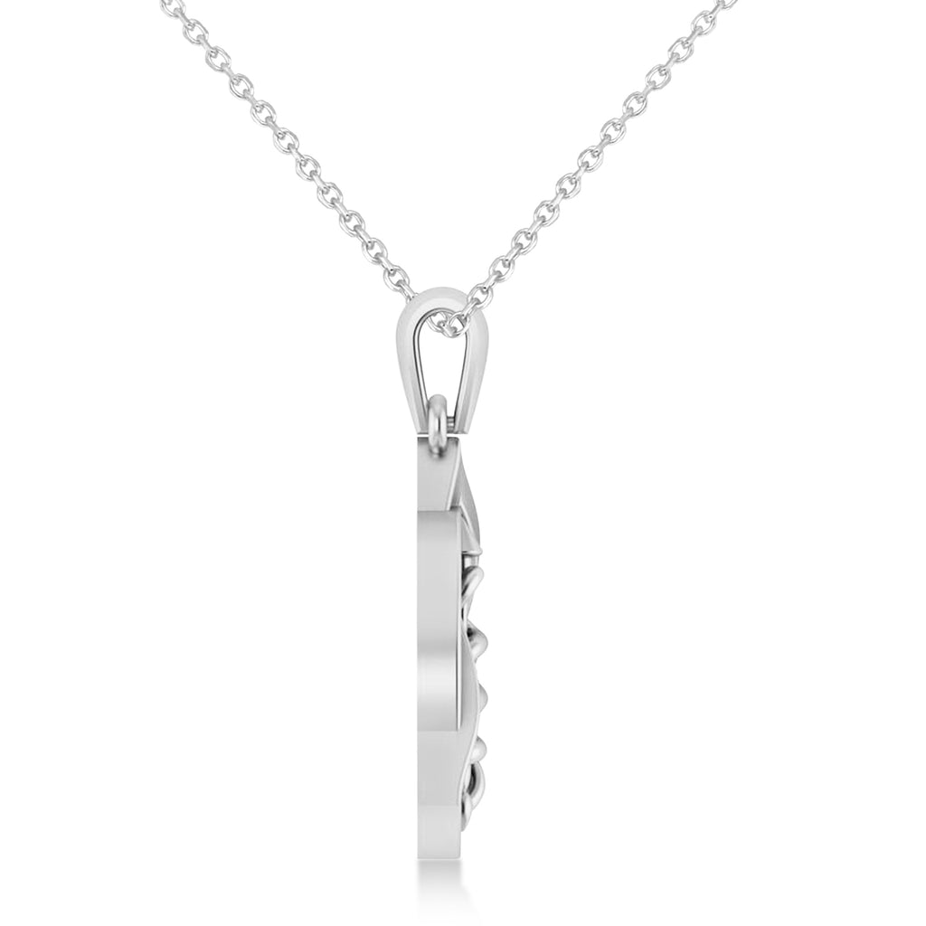 Dentistry Symbol Pendant Necklace 14k White Gold