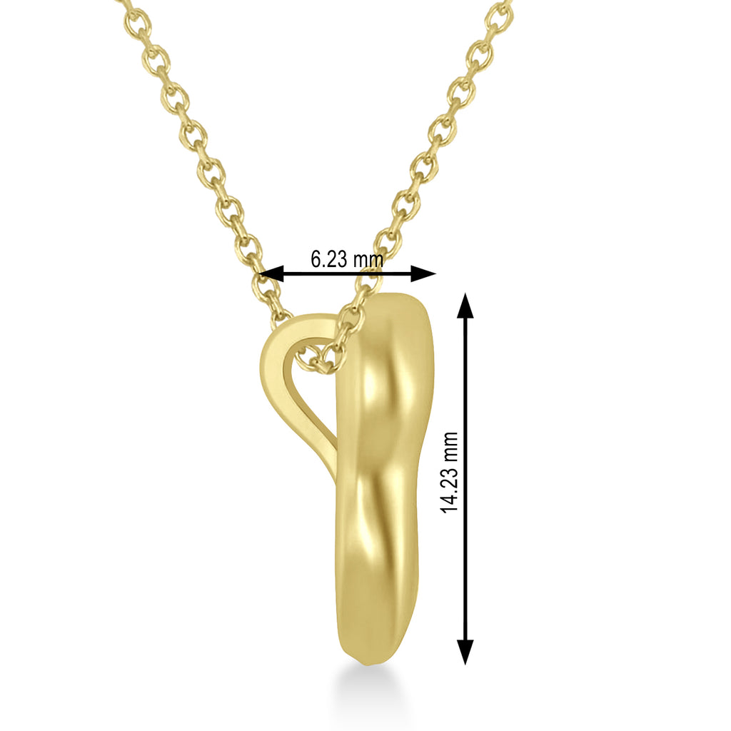 Smiling Tooth Pendant Necklace 14k Yellow Gold