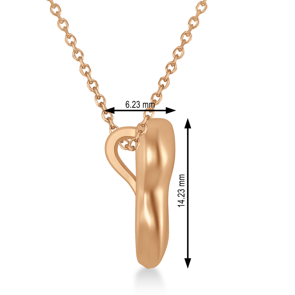 Diamond Inserted Tooth Pendant Necklace 14k Rose Gold