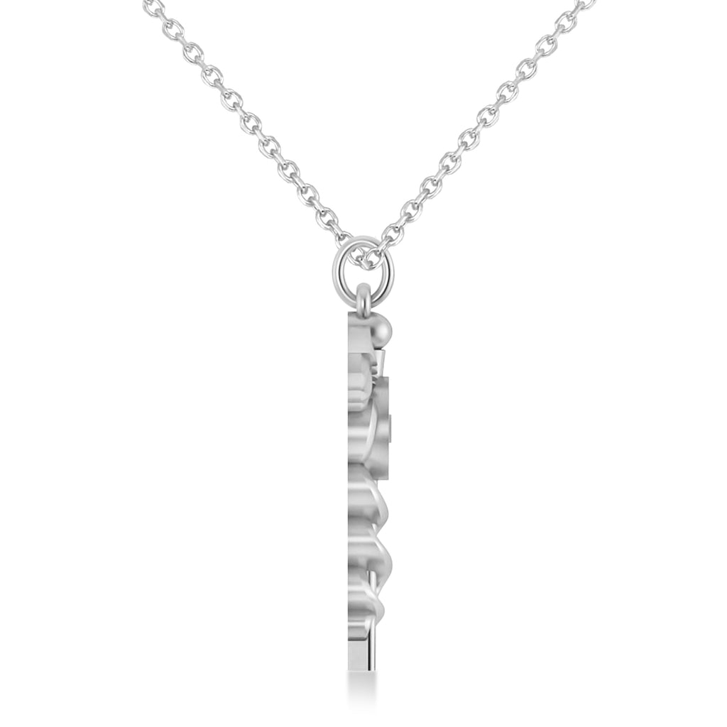 Caduceus Registered Dental Hygienist Pendant Necklace 14k White Gold