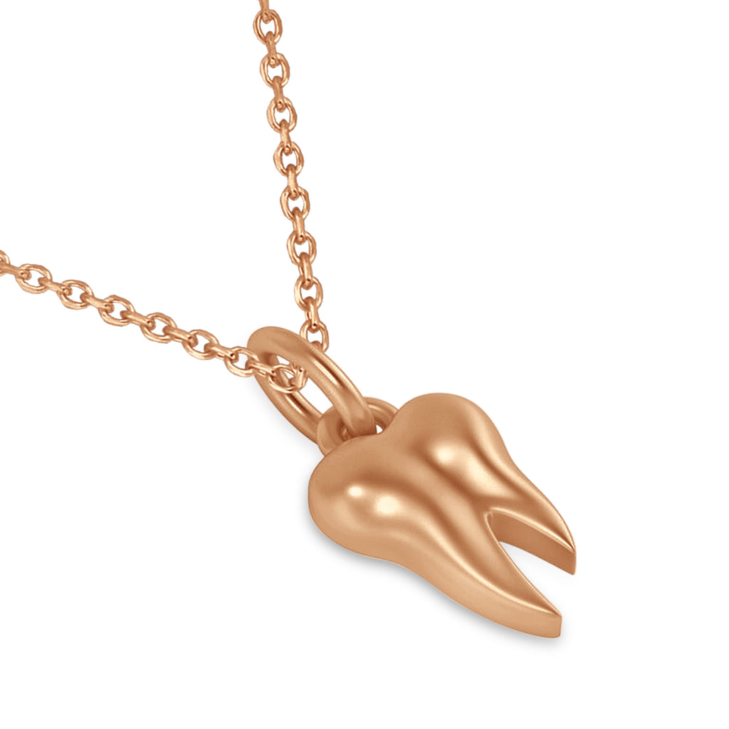 Molar Tooth Pendant Necklace 14k Rose Gold