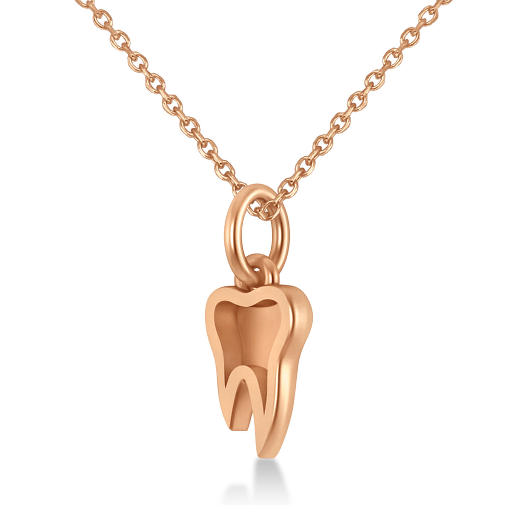 Molar Tooth Pendant Necklace 14k Rose Gold
