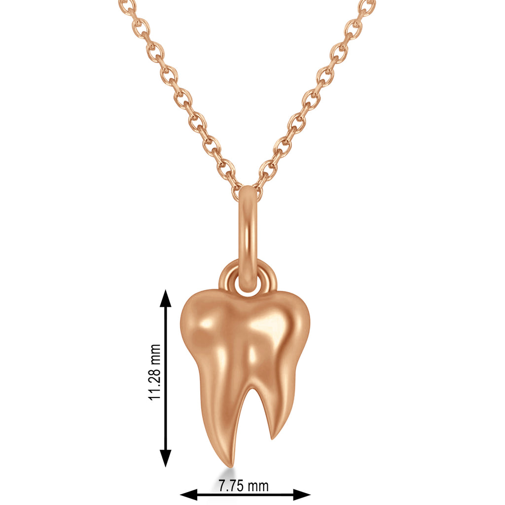 Molar Tooth Pendant Necklace 14k Rose Gold