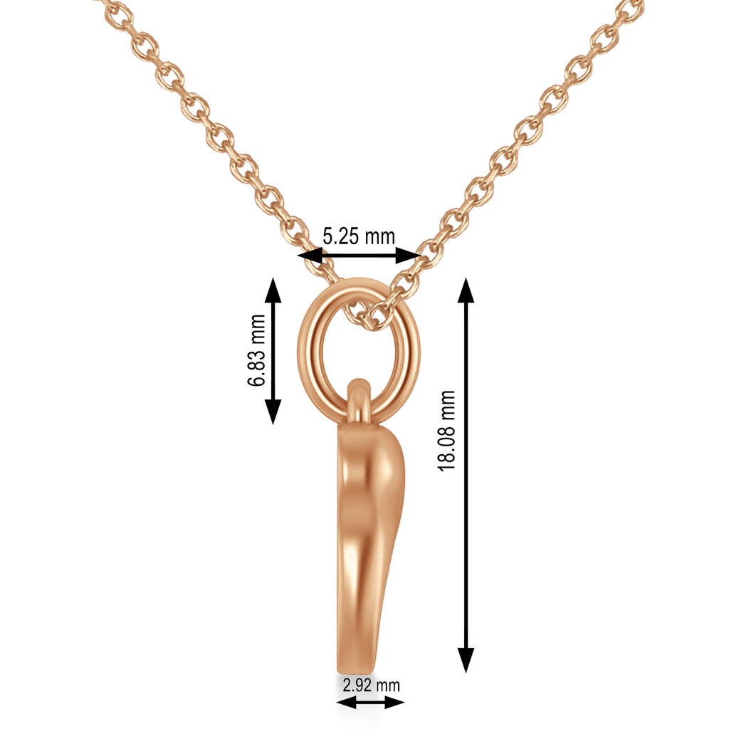 Molar Tooth Pendant Necklace 14k Rose Gold