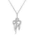Molar Tooth Pendant Necklace 14k White Gold