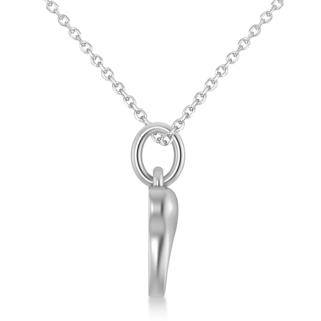 Molar Tooth Pendant Necklace 14k White Gold