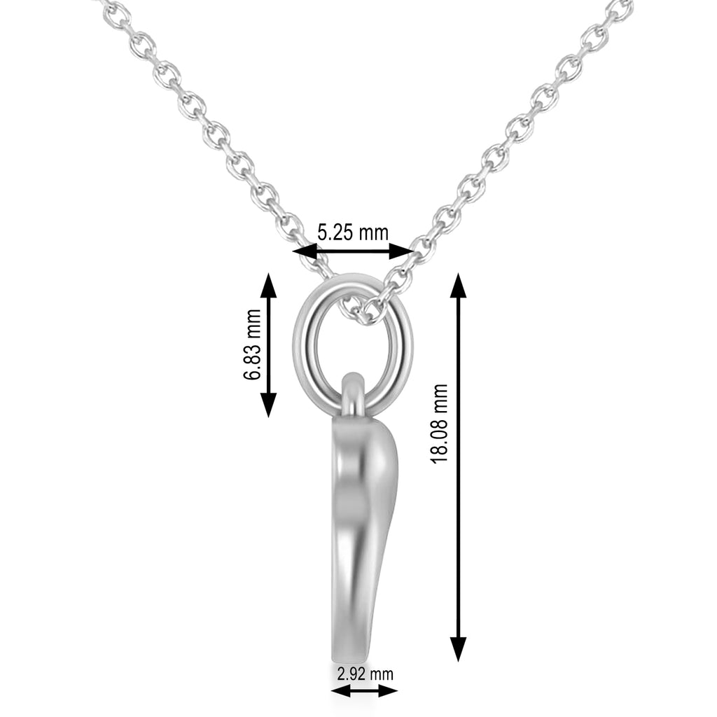 Molar Tooth Pendant Necklace 14k White Gold