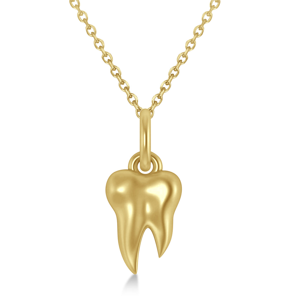 Molar Tooth Pendant Necklace 14k Yellow Gold