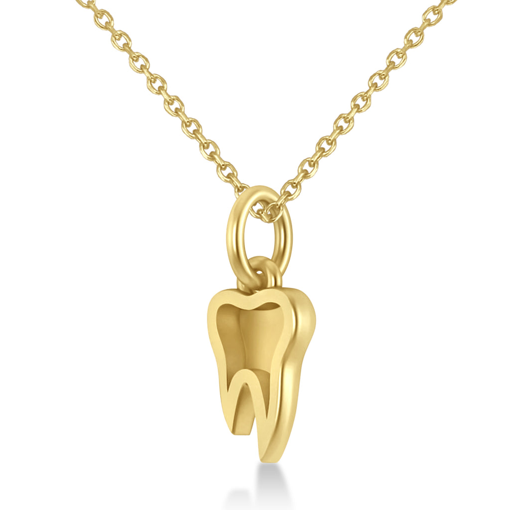 Molar Tooth Pendant Necklace 14k Yellow Gold