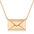 Engravable Love Letter Envelope Pendant Necklace 14k Rose Gold