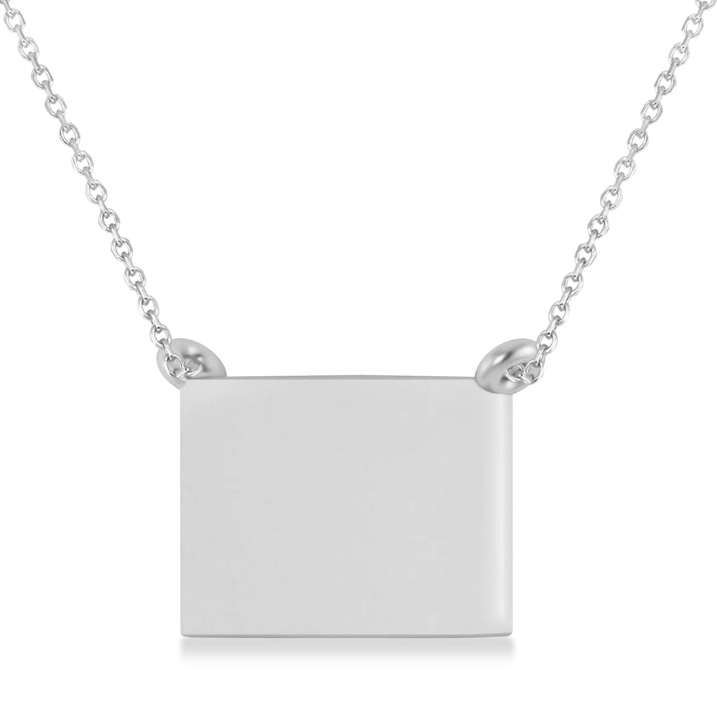 Engravable Love Letter Envelope Pendant Necklace 14k White Gold