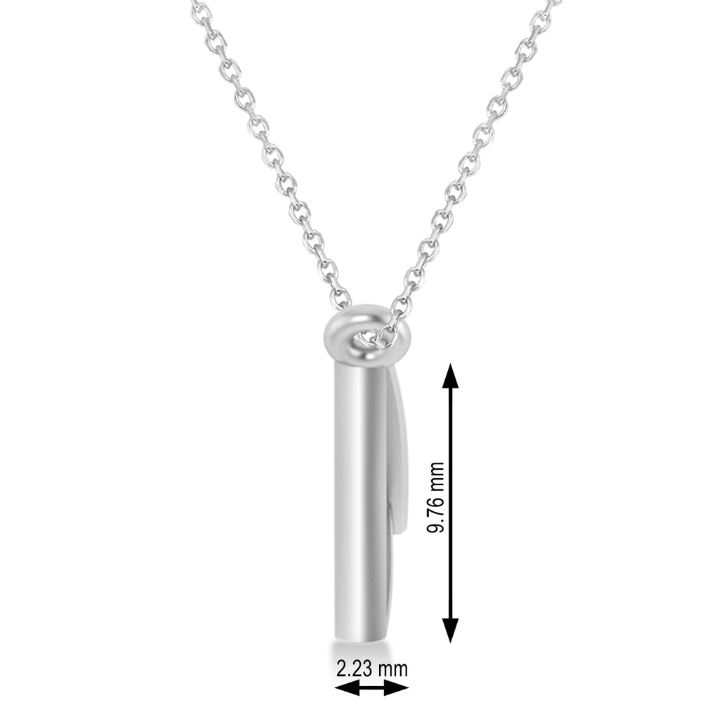 Engravable Love Letter Envelope Pendant Necklace 14k White Gold