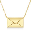 Engravable Love Letter Envelope Pendant Necklace 14k Yellow Gold