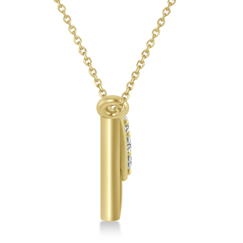 Engravable Diamond Love Letter Envelope Pendant Necklace 14k Yellow Gold (0.17ct)