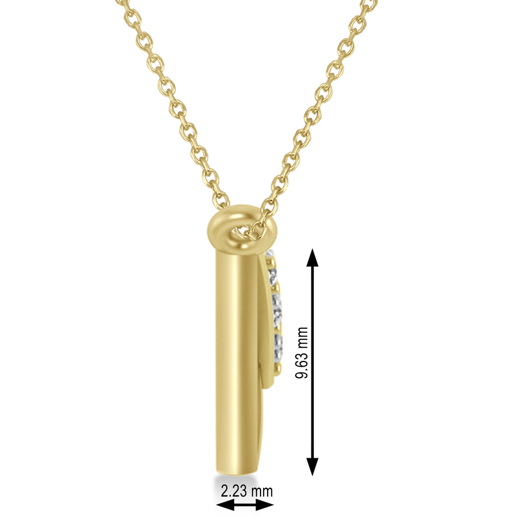 Engravable Diamond Love Letter Envelope Pendant Necklace 14k Yellow Gold (0.17ct)