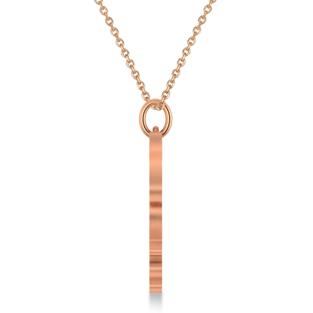 Tiger Shaped Charm Pendant Necklace 14k Rose Gold