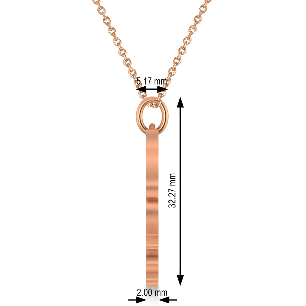 Tiger Shaped Charm Pendant Necklace 14k Rose Gold