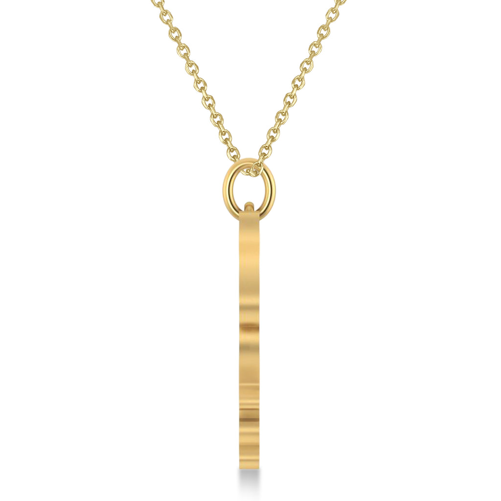 Tiger Shaped Charm Pendant Necklace 14k Yellow Gold