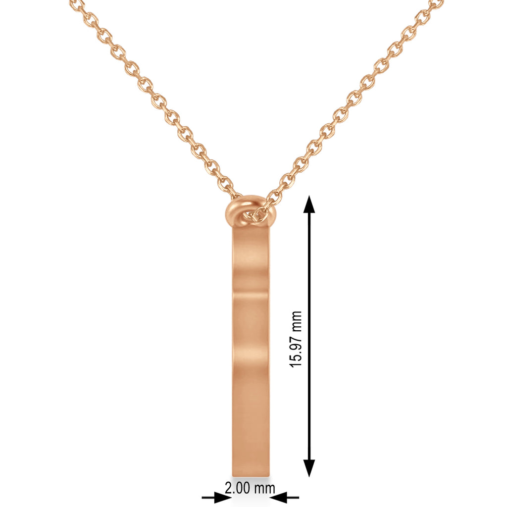 Tiger's Face Shaped Charm Pendant Necklace 14k Rose Gold