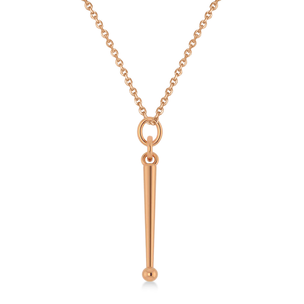 Drum Sticks Music Pendant Necklace 14K Rose Gold