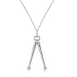 Drum Sticks Music Pendant Necklace 14K White Gold