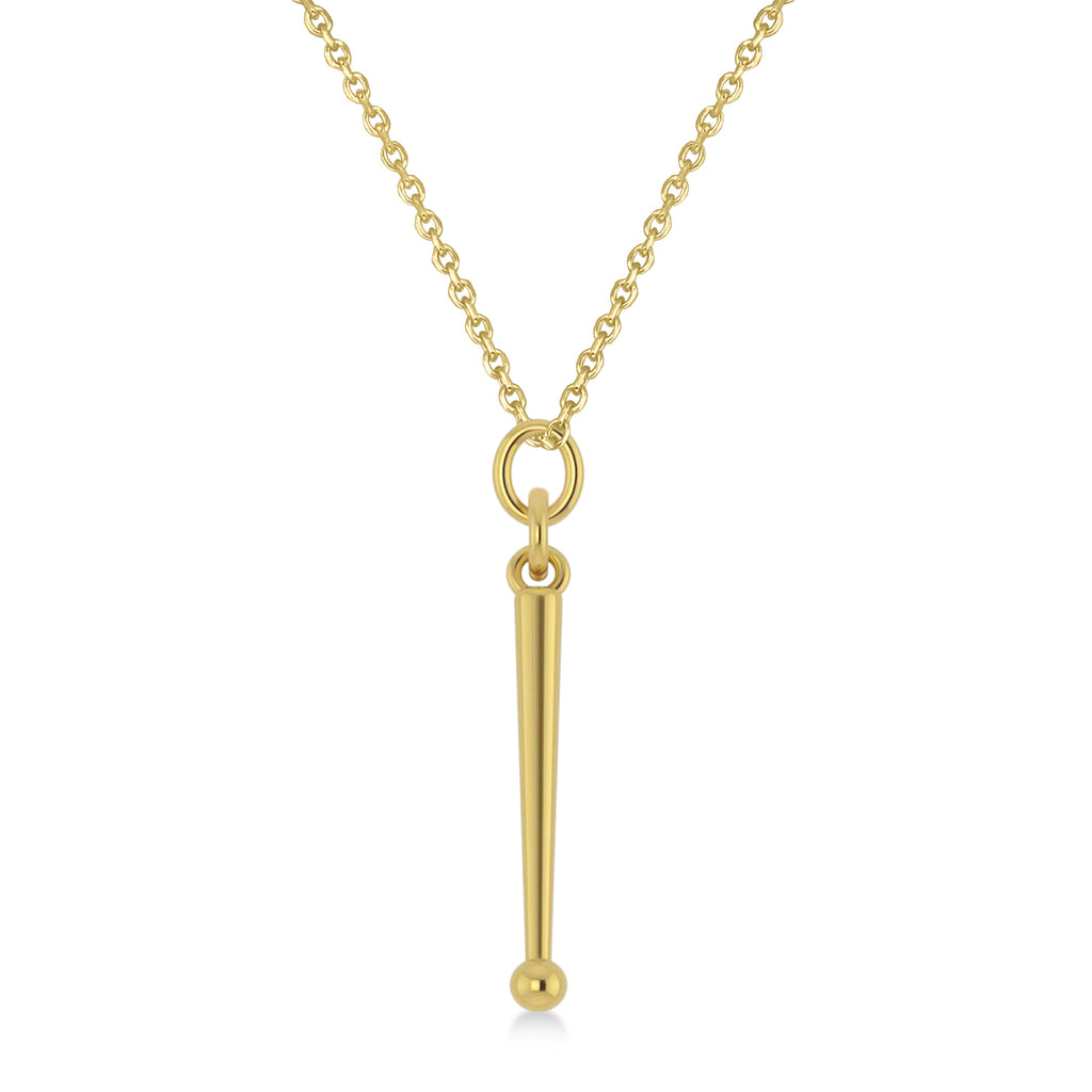 Drum Sticks Music Pendant Necklace 14K Yellow Gold