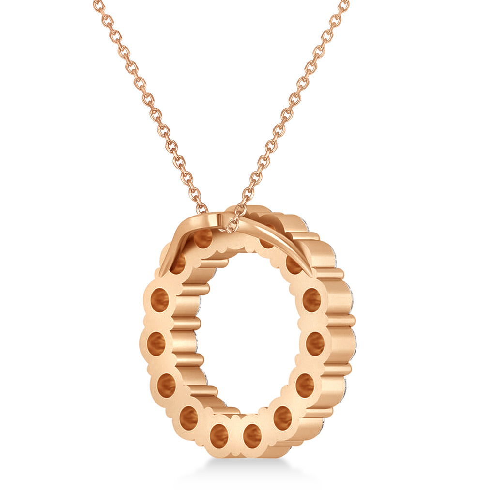 Lab Grown Diamond Circle of Life Pendant Necklace 14k Rose Gold (3.75ct)