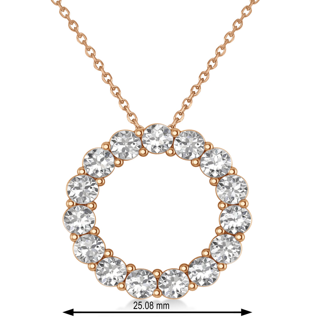 Lab Grown Diamond Circle of Life Pendant Necklace 14k Rose Gold (3.75ct)