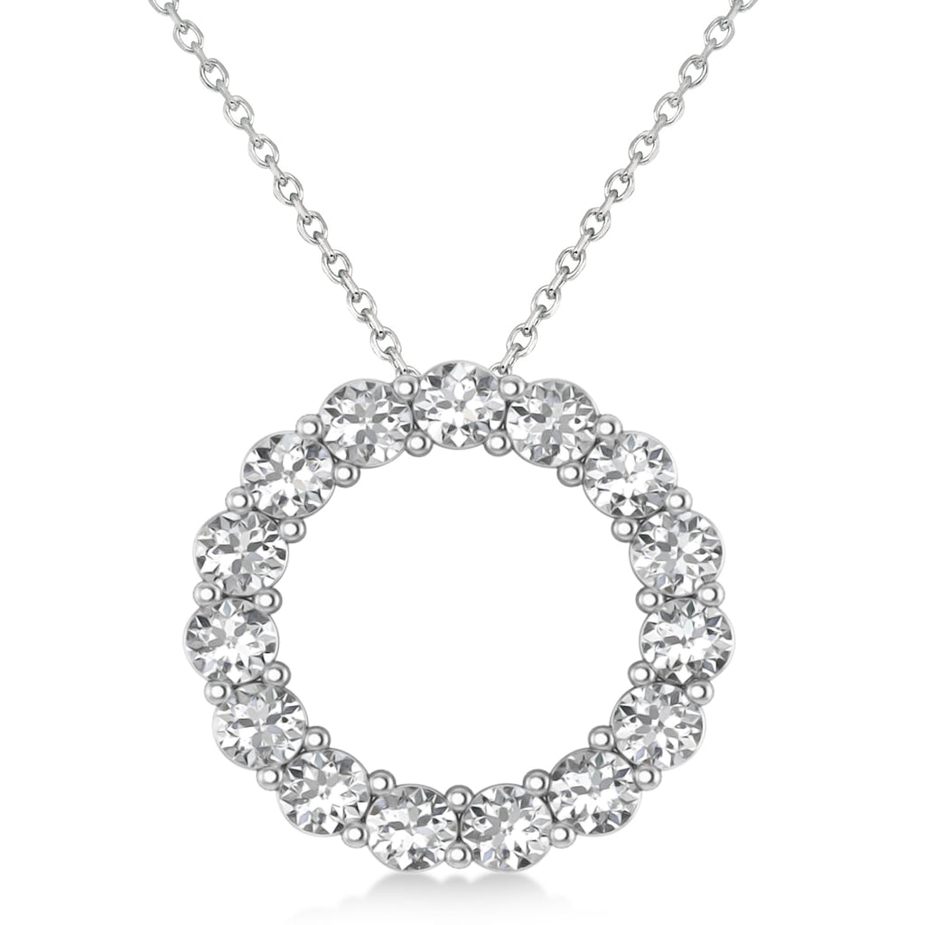 Lab Grown Diamond Circle of Life Pendant Necklace 14k White Gold (3.75ct)