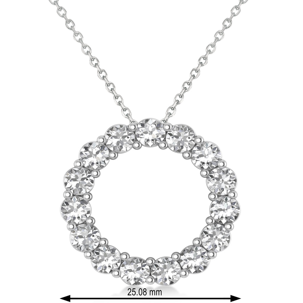 Moissanite Circle of Life Pendant Necklace 14k White Gold (3.75ct)