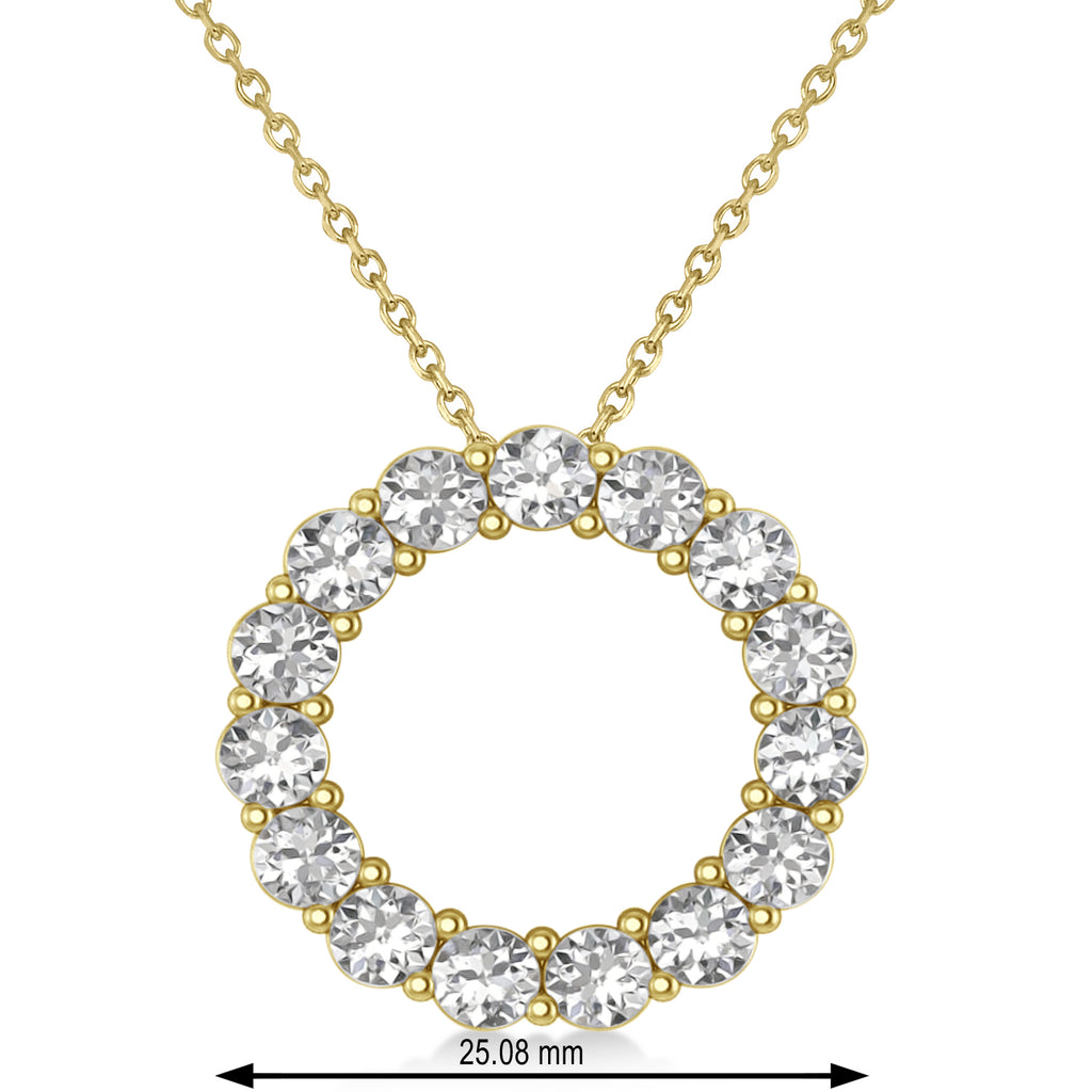 Moissanite Circle of Life Pendant Necklace 14k Yellow Gold (3.75ct)
