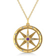 Compass Pendant For Men Amethyst & Diamond Accented 14k Yellow Gold (0.38ct)