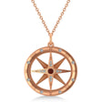 Compass Pendant For Men Garnet & Diamond Accented 14k Rose Gold (0.38ct)