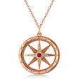 Compass Pendant For Men Ruby & Diamond Accented 14k Rose Gold (0.38ct)