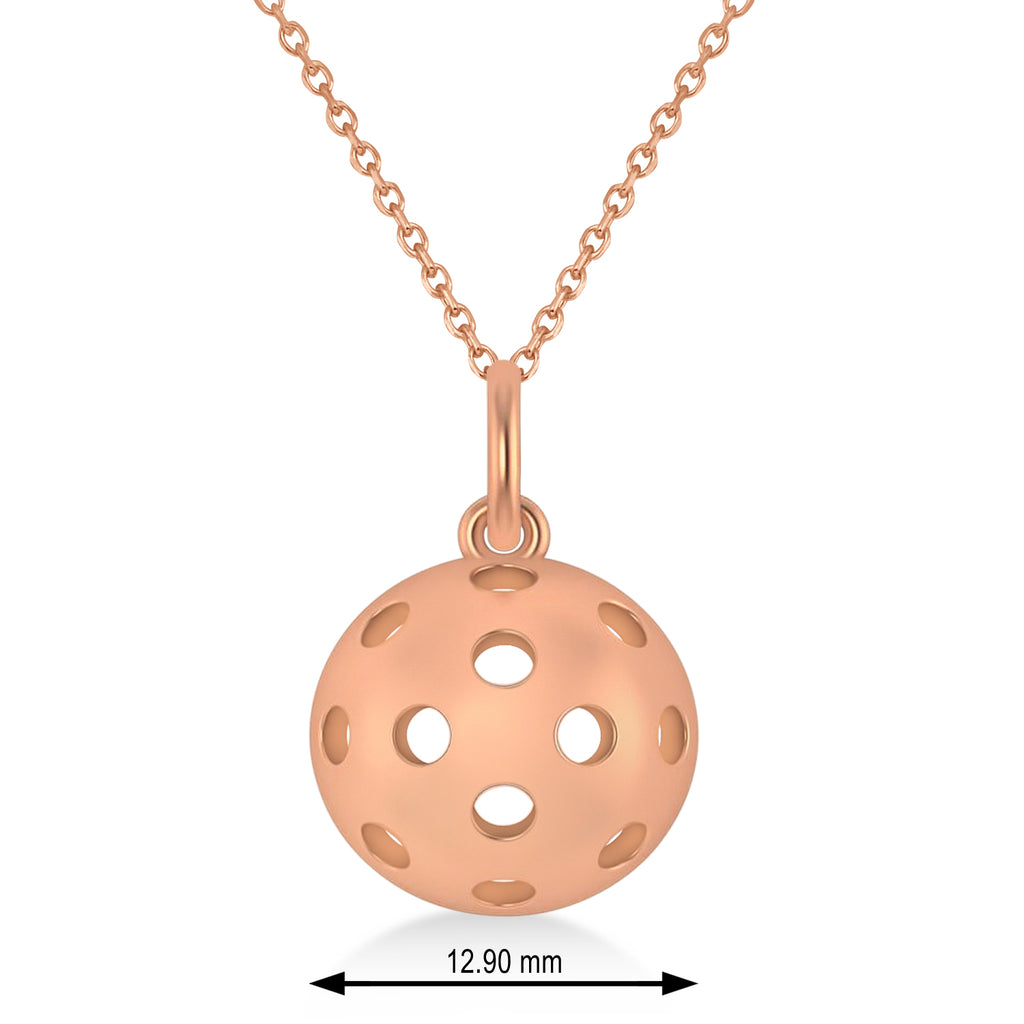 Pickleball Pendant Necklace 14k Rose Gold