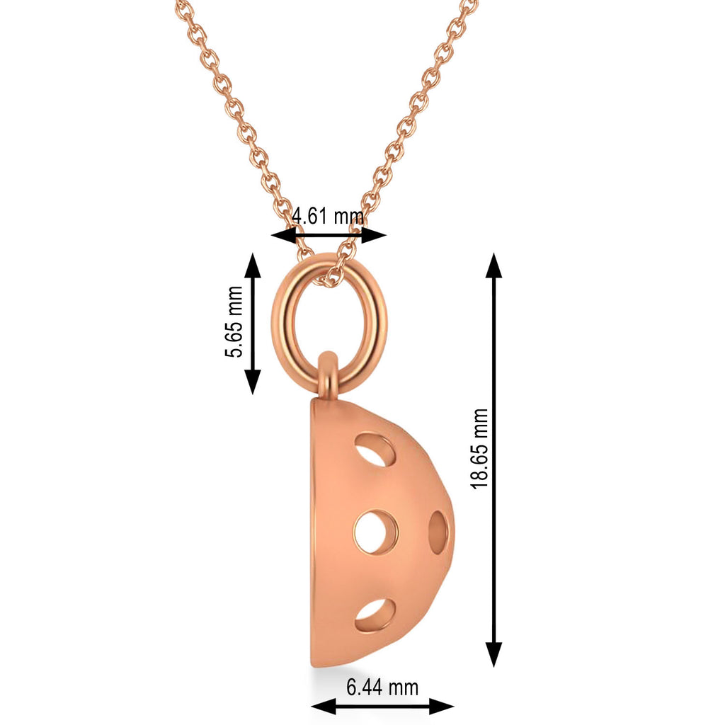 Pickleball Pendant Necklace 14k Rose Gold