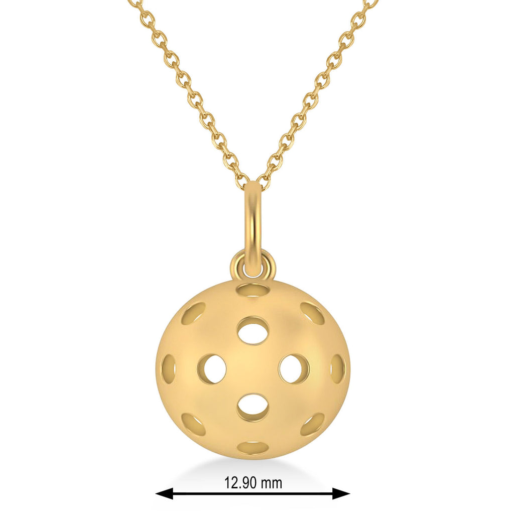Pickleball Pendant Necklace 14k Yellow Gold