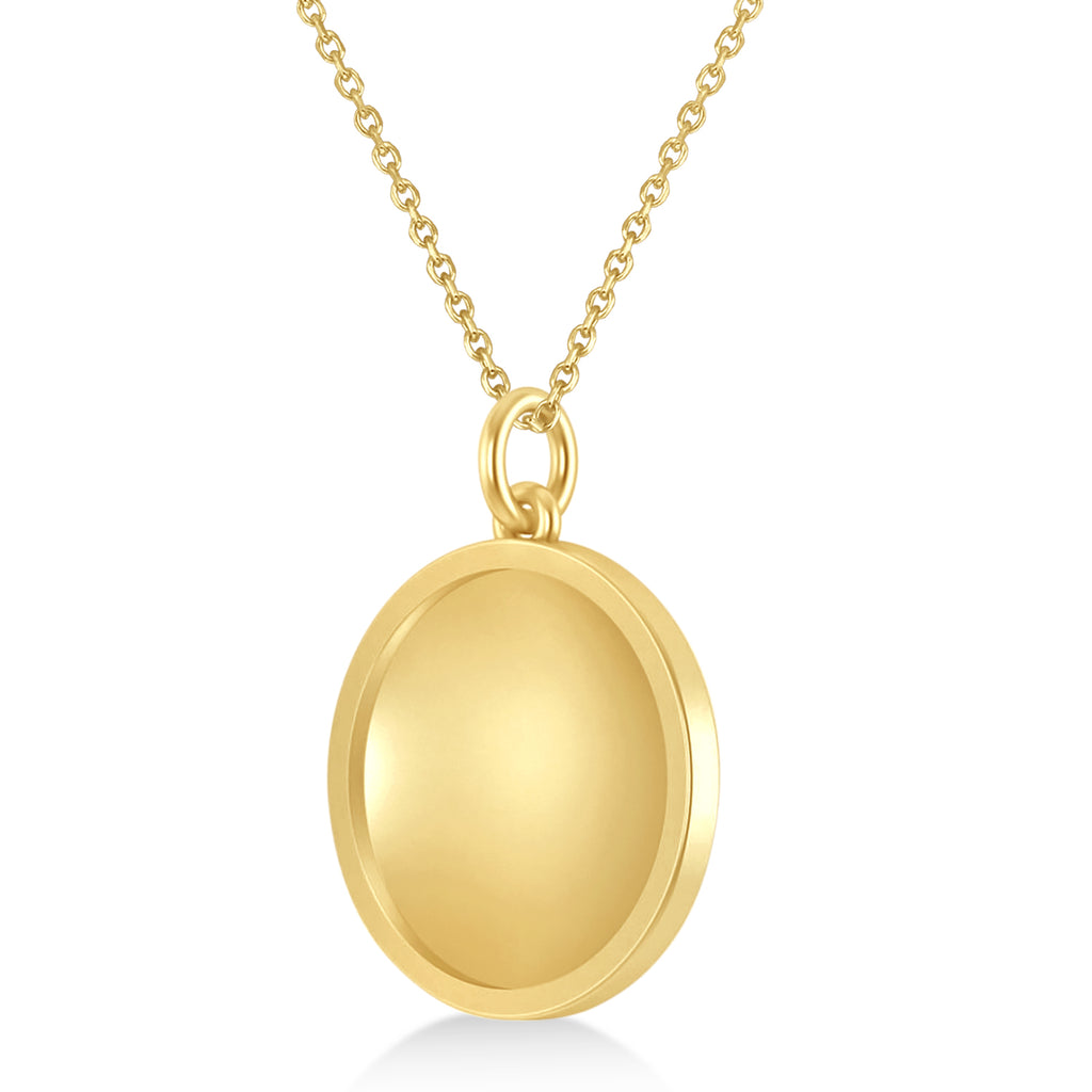 Large Pickleball Pendant Necklace 14k Yellow Gold
