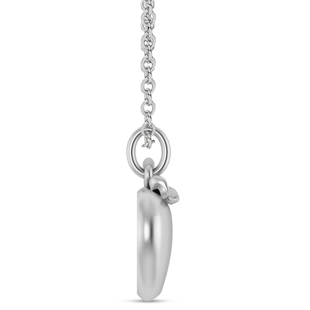 Apple Charm Pendant Necklace 14K White Gold
