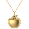 Apple Charm Pendant Necklace 14K Yellow Gold