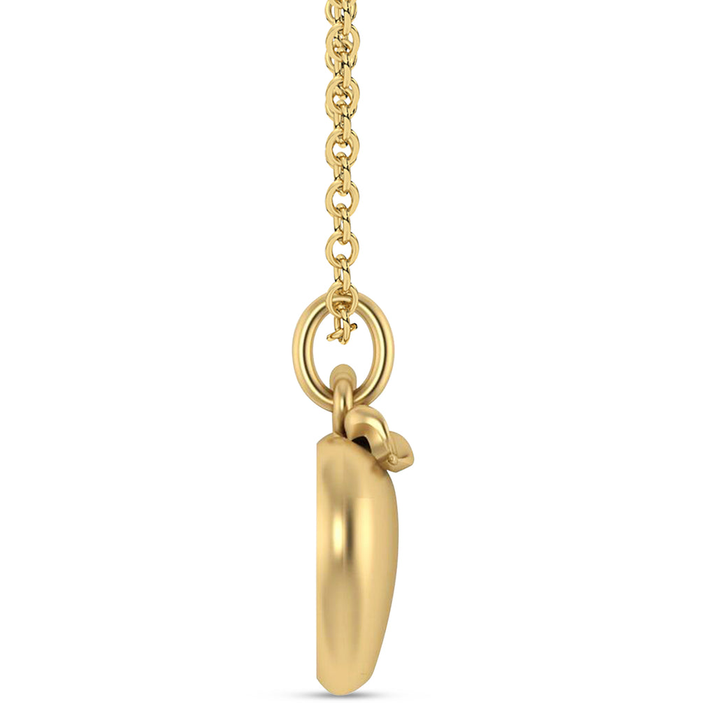 Apple Charm Pendant Necklace 14K Yellow Gold