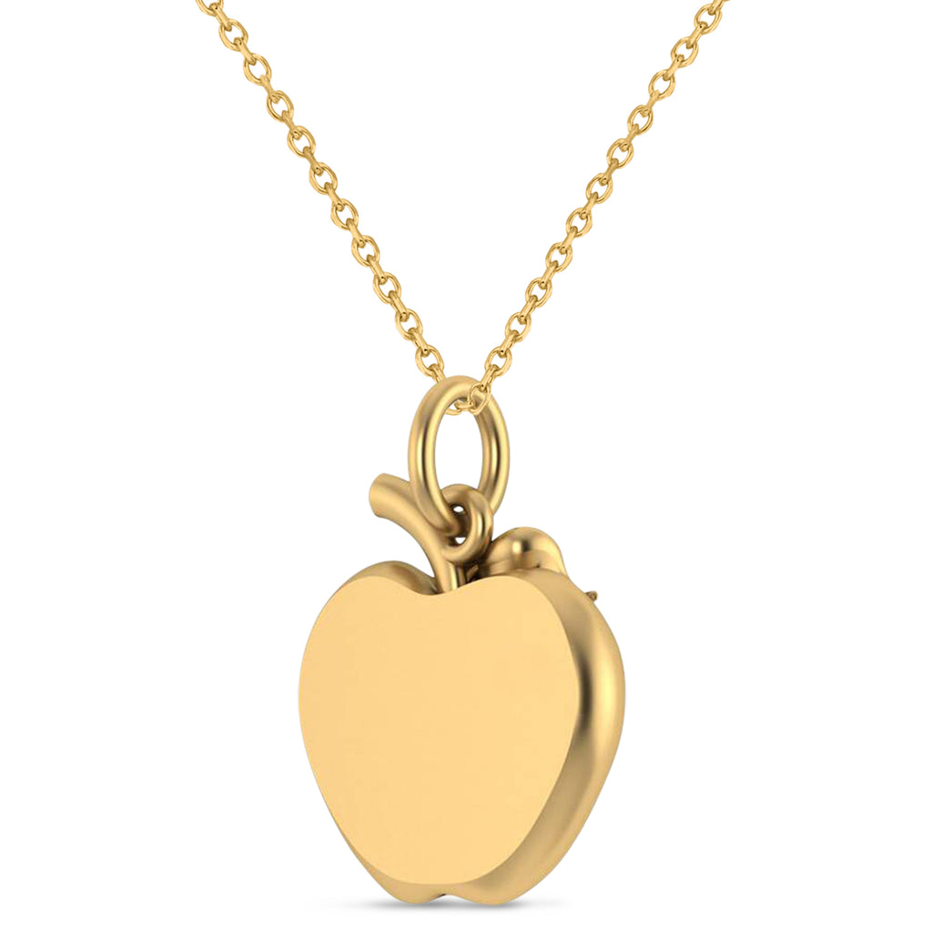 Apple Charm Pendant Necklace 14K Yellow Gold