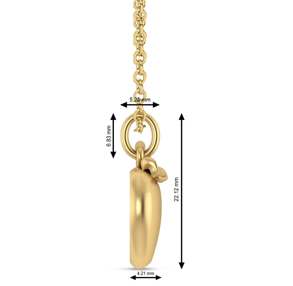 Apple Charm Pendant Necklace 14K Yellow Gold