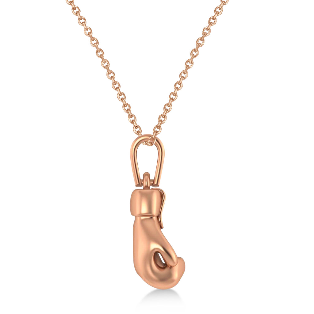 Boxing Glove Charm Men's Pendant Necklace 14K Rose Gold