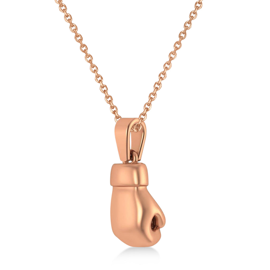 Boxing Glove Charm Men's Pendant Necklace 14K Rose Gold