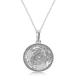 Dragon Zodiac Pendant Necklace 14K White Gold