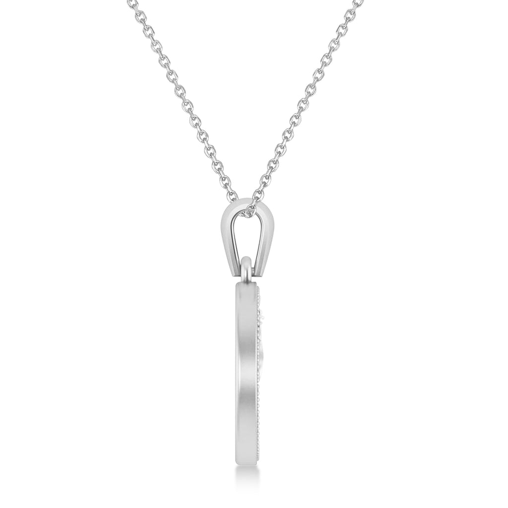 Dragon Zodiac Pendant Necklace 14K White Gold