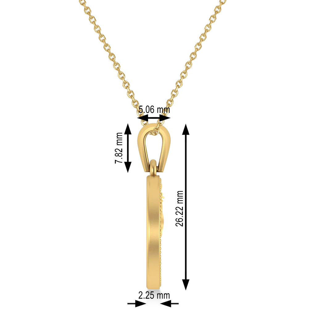 Dragon Zodiac Pendant Necklace 14K Yellow Gold